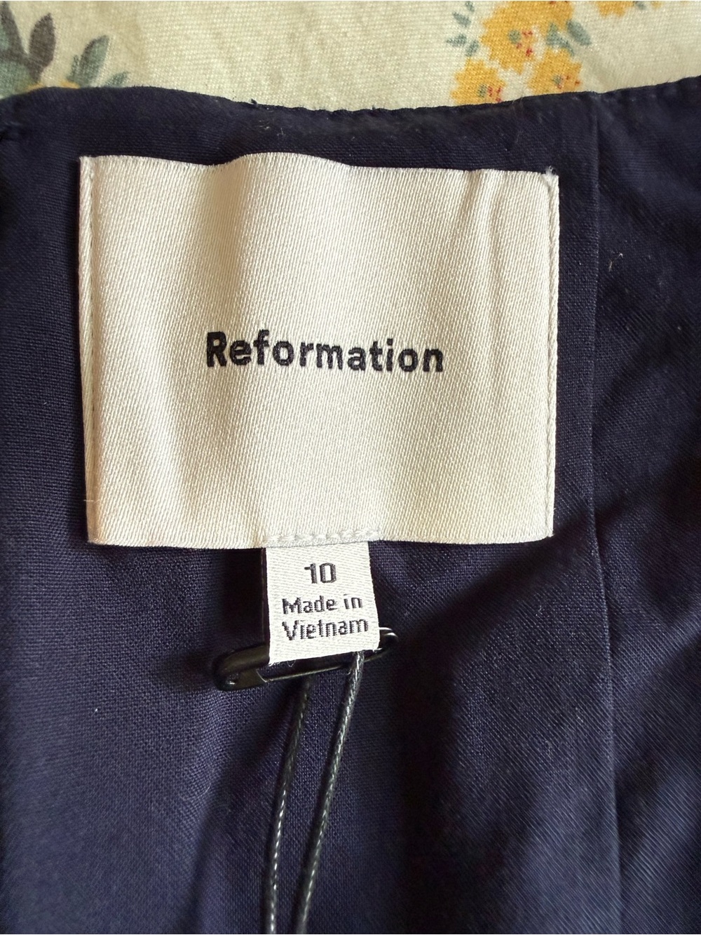Reformation Harlie Cap-Sleeve Navy Midi Dress | NWT - Picture 7 of 9